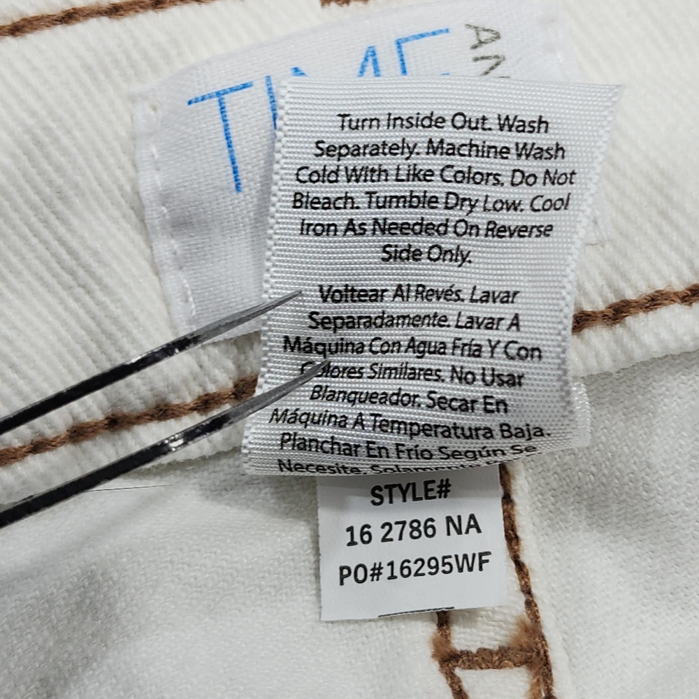 Time And Tru Jeans Womens 20 White Mid Rise Bootcut Slit Hem Stretch Casual - Picture 7 of 13